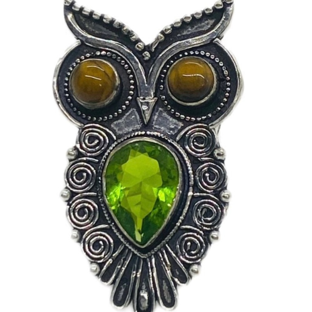 925 Sterling Silver with natural gemstones ring. SZ 8